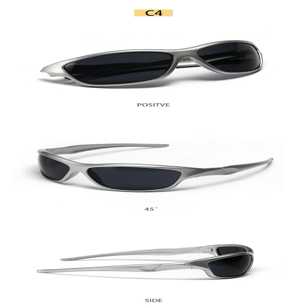 Futuristic Silver Y2K Men's And Women's Same Functional Sunglasses Ins Net Red Street Millennial Hot Girl Sunglasses