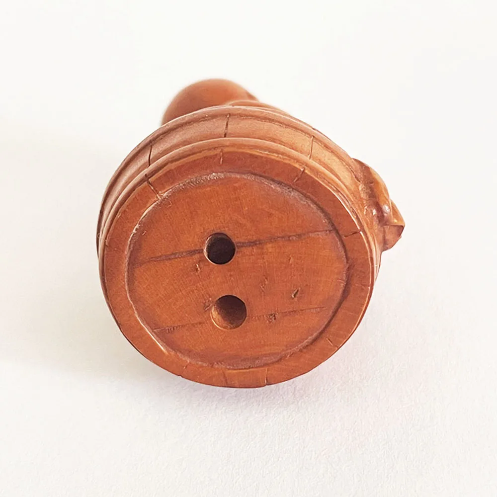 RS465 - 20 Years Old 2" Hand Carved Boxwood Netsuke Figurine Carving : Lovely Monk Boy 6
