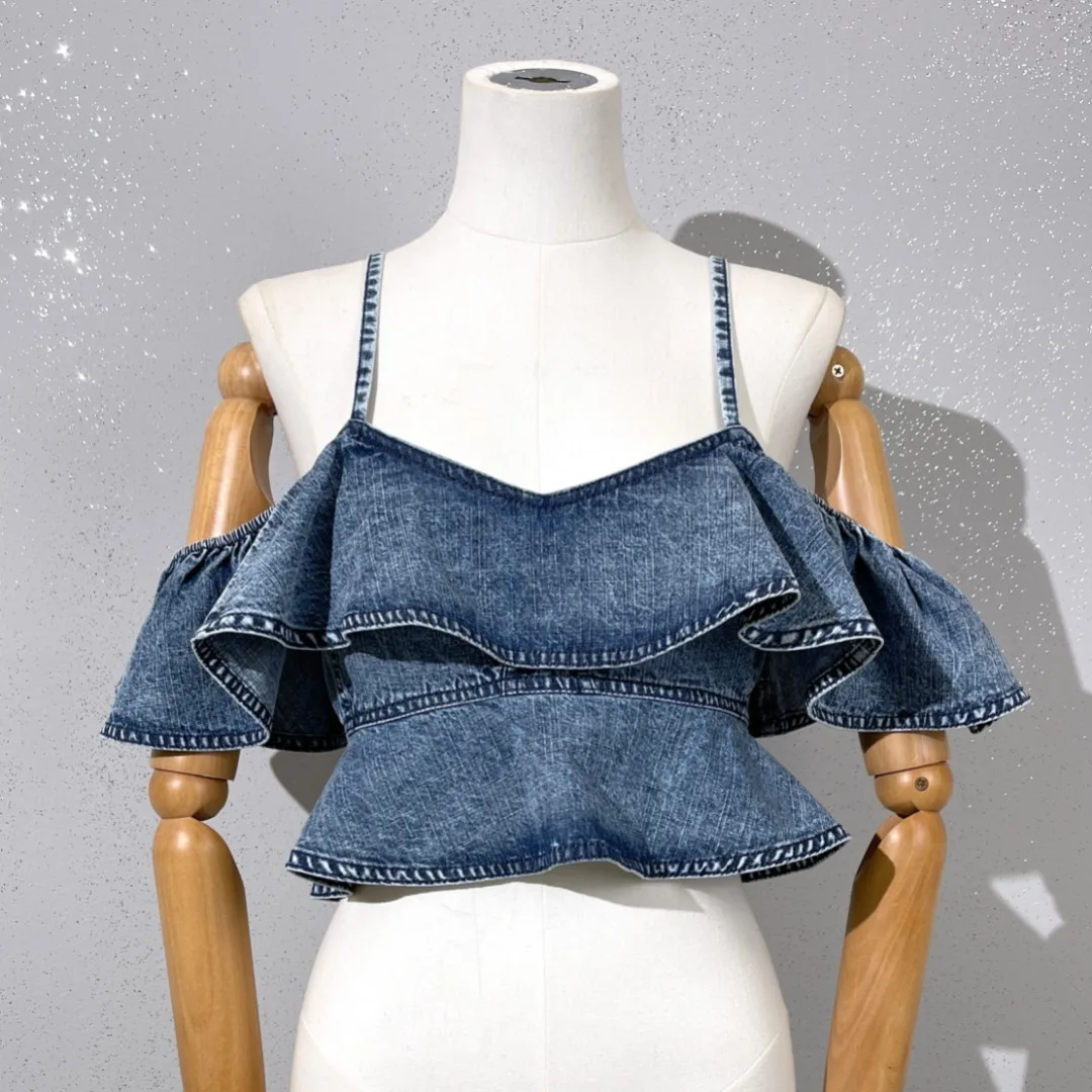

2023 summer new short strapless vest suspender top female slim spice girl wrapped chest10.18