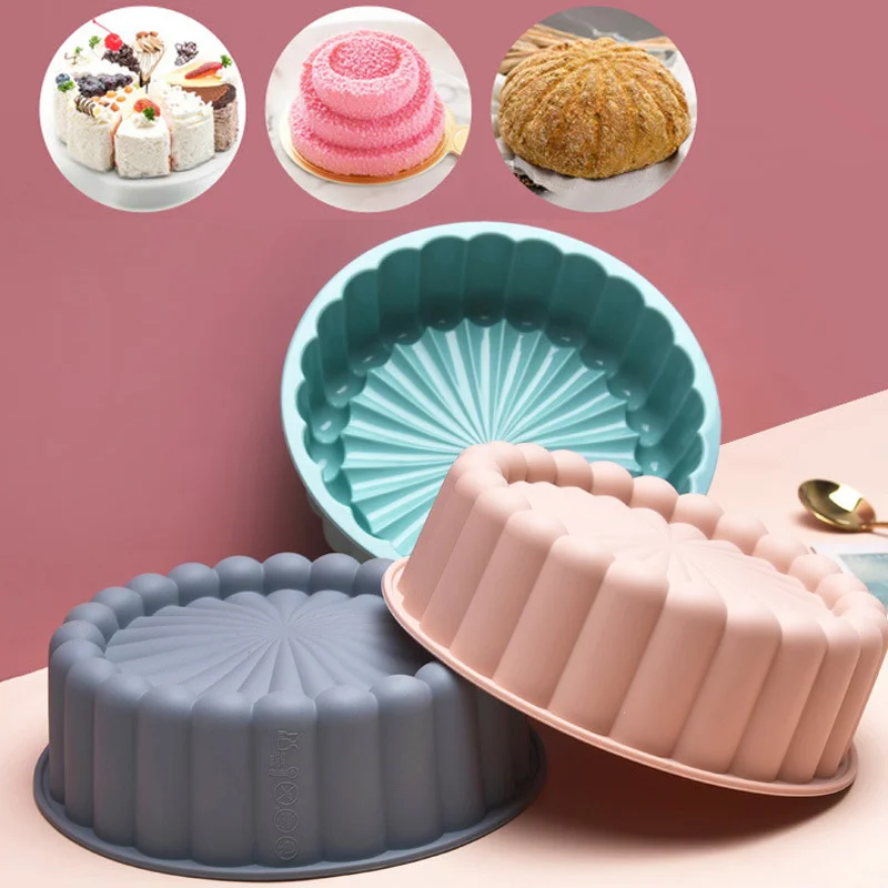 DIY Cake Pan Round Silicone Cakes Pan Sponge Flan Mold Strawberry Shortcake  Baking Pan Silicone Molds Cake Tools