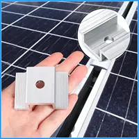 Colliers de fixation intermédiaires pour panneaux solaires 48/24/12 pièces, supports de panneaux photovoltaïques, clips solaires en aluminium pour panneaux PV, pour fixation de panneaux encadrés de 35-50 mm 2