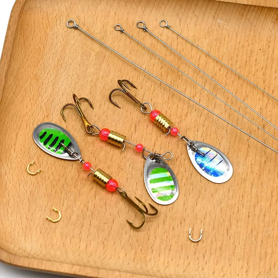 30-teiliges Edelstahl-Draht-Angelspinner-Schaft, geschlungenes Köderherstellungsset für Süßwasserbarsch, Forelle, Zander, Lachs – Angelgeräte – Detail 1