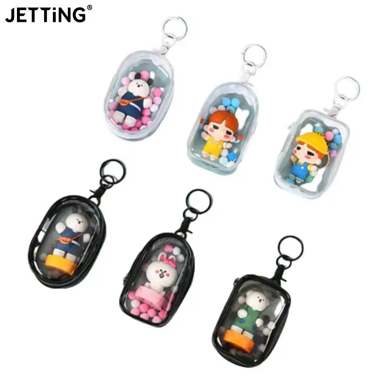 

Jewelry Organizer Transparent Storage Box Pouch Mystery Box Keychain Bag Storage Case Thicken Wallet Cute Doll Bag Organization
