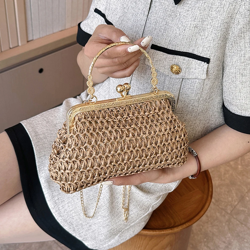 Straw Clutch Beige Evening Bag Taicans Straw Clutch Purse For