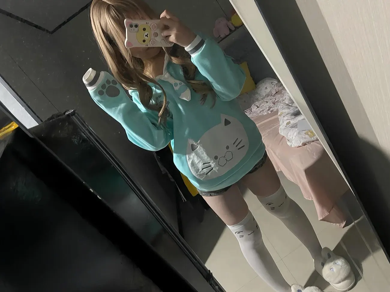 Pink Neko Sweatshirt - Cutecore Aesthetic photo review