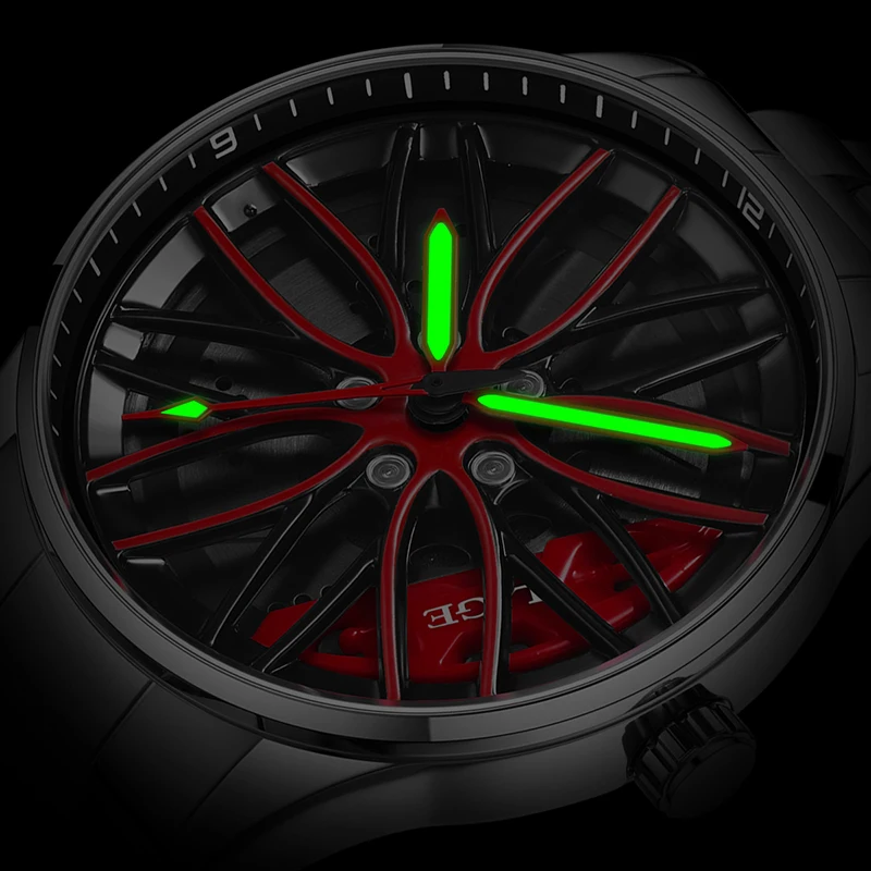 LIGE Waterproof Watches for Men Fashion Military Sports Chronograph Casual 360° Rotate Car Wheel Rim Hub Men Watch Montre Homme