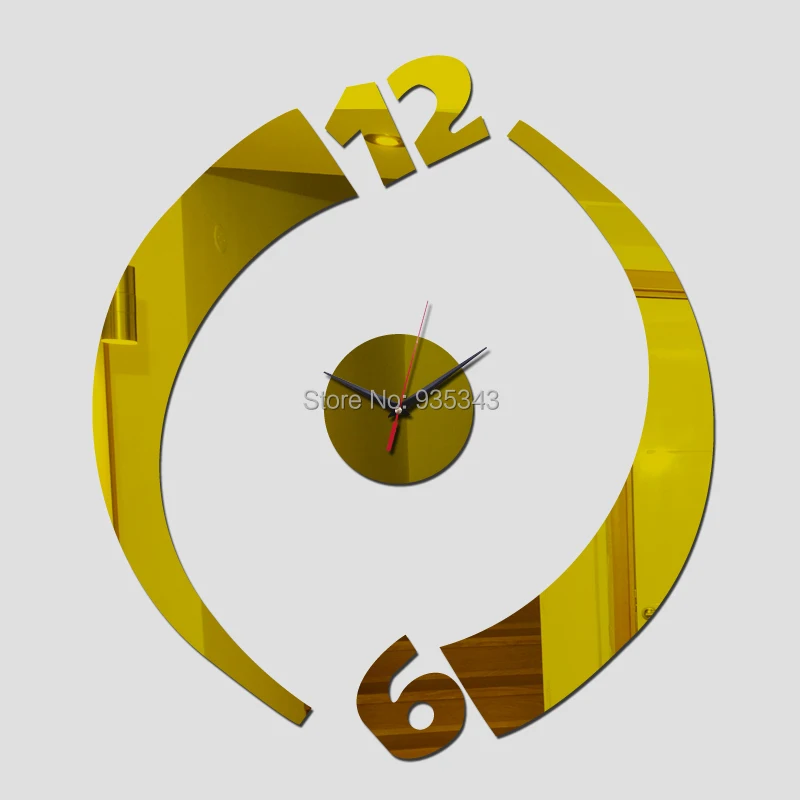 Creative Simple Modern Watch Quartz Wall Clocks Home Decoration Acrylic Mirror Sticker 3D DIY Living Room Art Mural