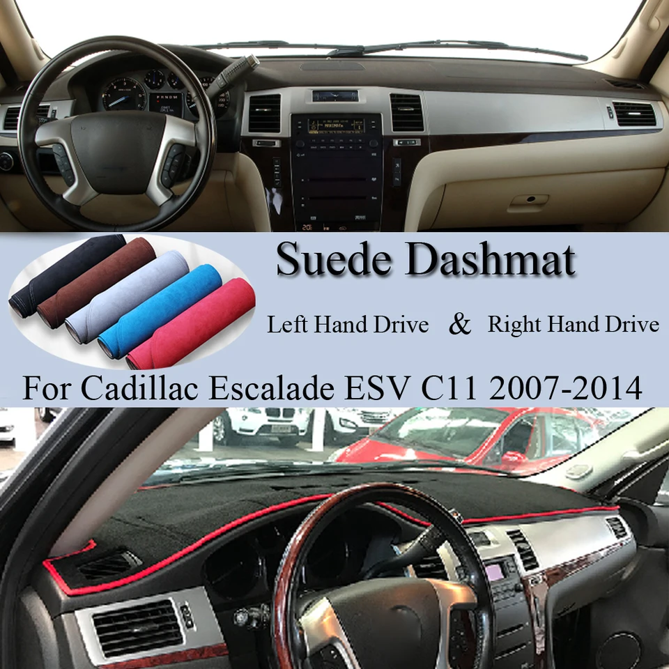 Custom Dark Brown Velour Dashboard Cover For 2007-2014 Cadillac Escalade - Made In USA, 5-Year Warranty 2 thumbnail image