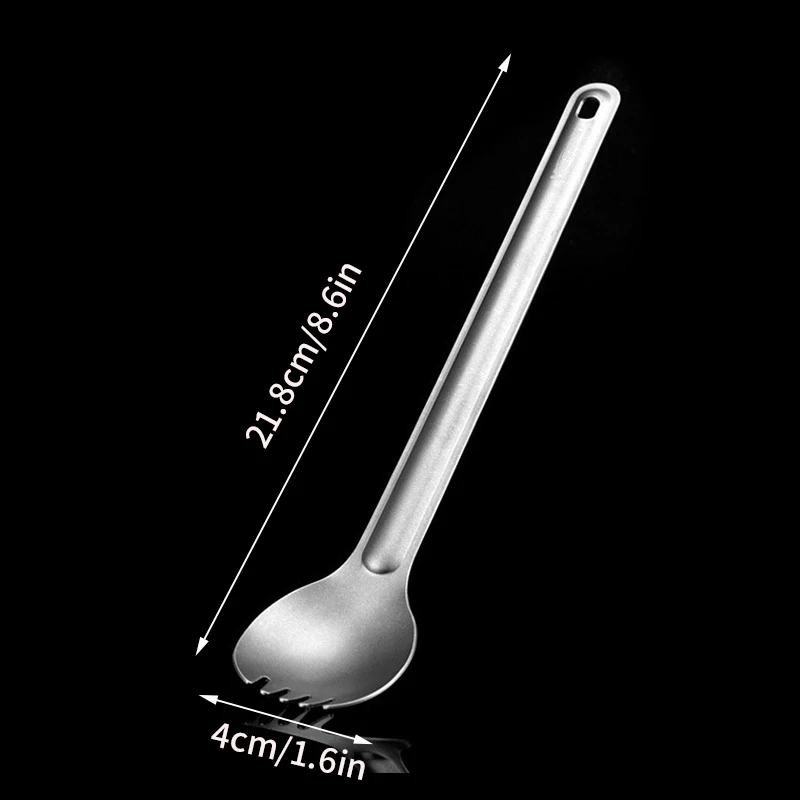 Description Picture 5 of itemOutdoor Camping Titanium Spoon Tableware Portable Fork Spoon for Hiking Picnic Tableware Travelling Fork Camp Cooking Supplies