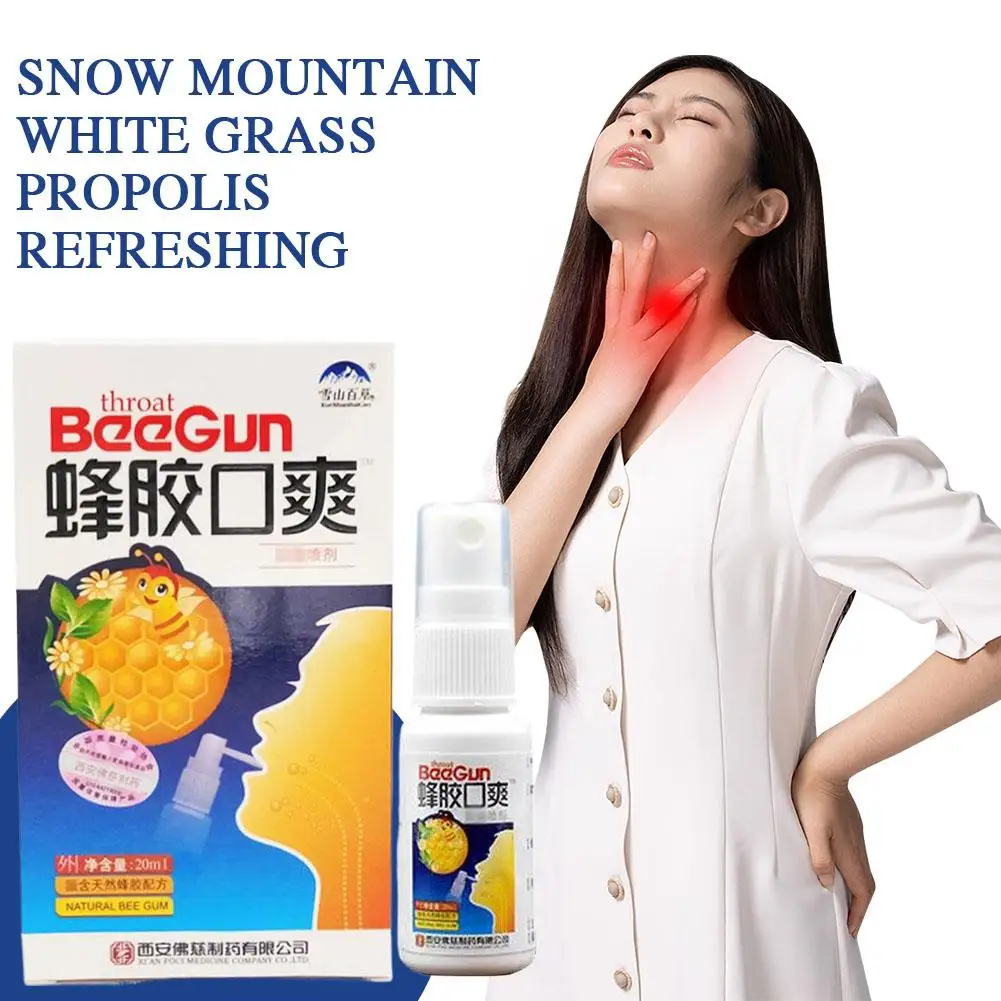 20ml Throat Spray Natural Propolis Extract Eliminate Discomfort Throat Dry Mouth Cough Spray Dysphagia Relieve Itchy Care Sore throat spray