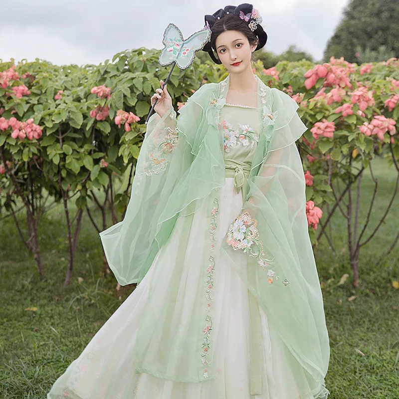 

Hanfu Dress Women Carnival Fairy Cosplay Costume Chinese Ancient Traditional Hanfu Green&Pink Dress Party Dance Dress Women