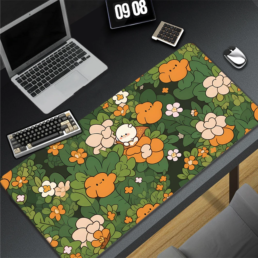 

Large Kawaii Cute Mousepad Plant Mouse Pad XXL 900x400mm Lock Edge Mouse Mat Gaming Deskmat Keyboard Pads Office Table Carpet