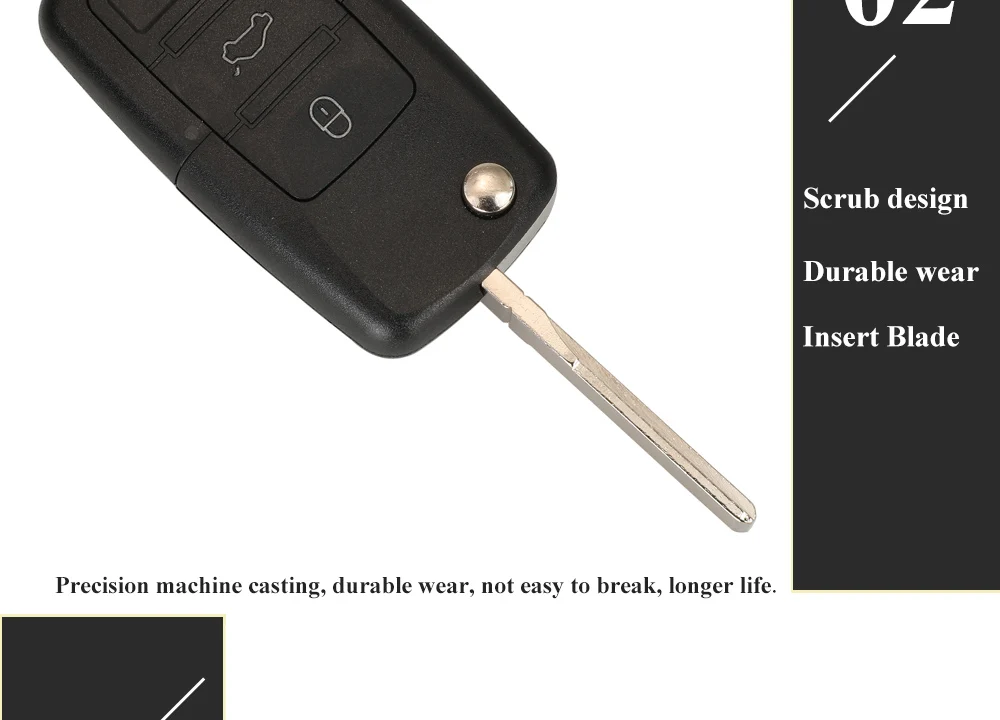 Keyforkess chiave a distanza dell'automobile per idid48 per VW PASSAT b5 b6 Skoda Fabia Octavia Fabia CADDY GOLF JETTA POLO - S582d95563bb3488b9b0fd5429868ba49w