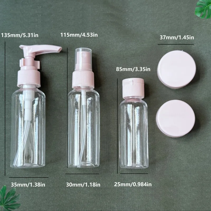 Set di bottiglie da viaggio approvate TSA per articoli da toeletta da viaggio, kit da 4 contenitori portatili a prova di perdite, ricaricabili, spremere, cosmetici, aeroplano, shampoo, balsamo per