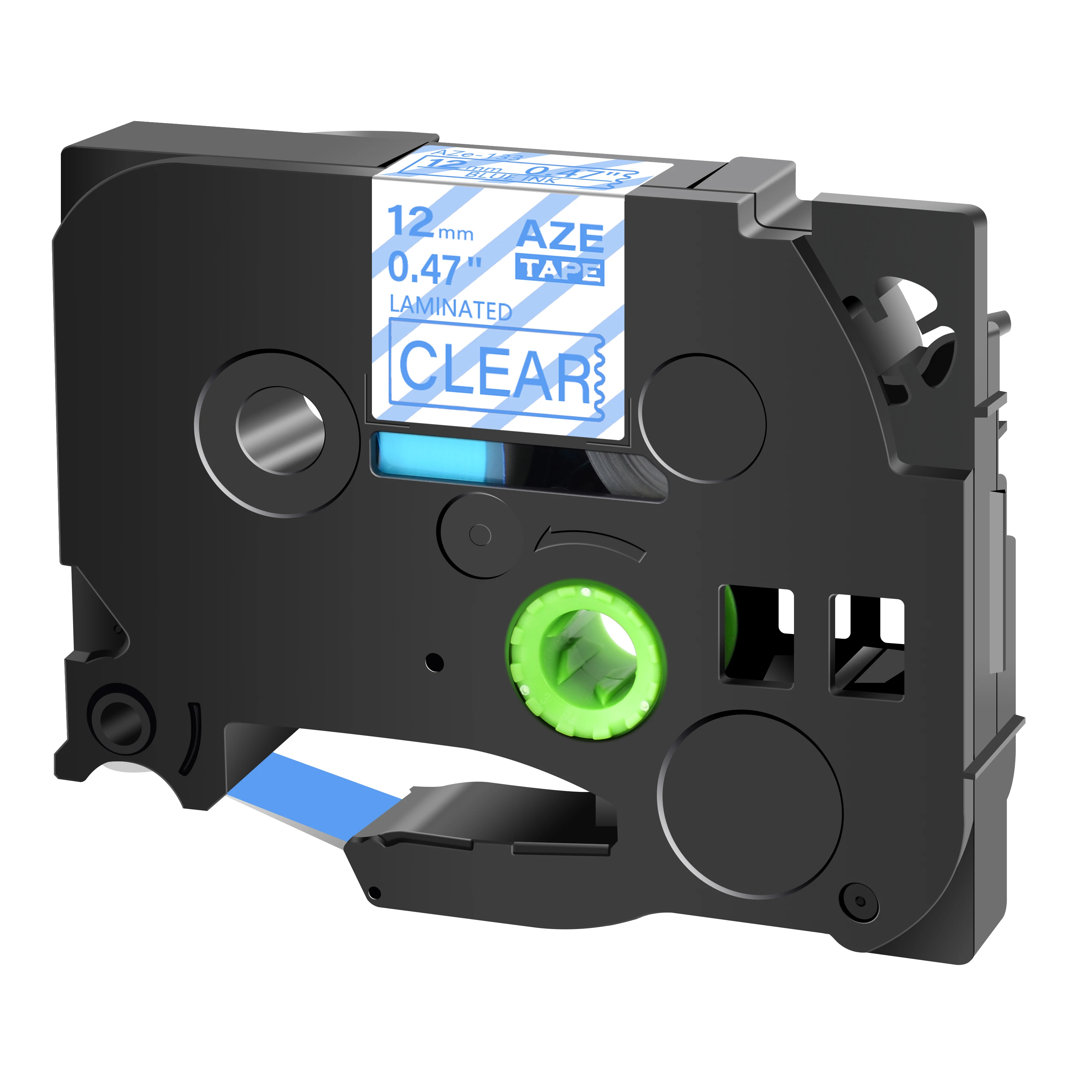 Versatile Black on White Labeling Tape for P-Touch Label Makers, 12mm Width