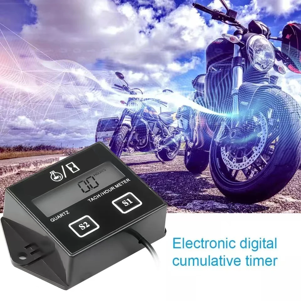 New Digital Engine Tachometer Hour Meter Instrument Induction Tachometer Display for Motorcycle Engine Chainsaw Bicycle Boat tachometer gauge,engine tachometer,tachometer meter