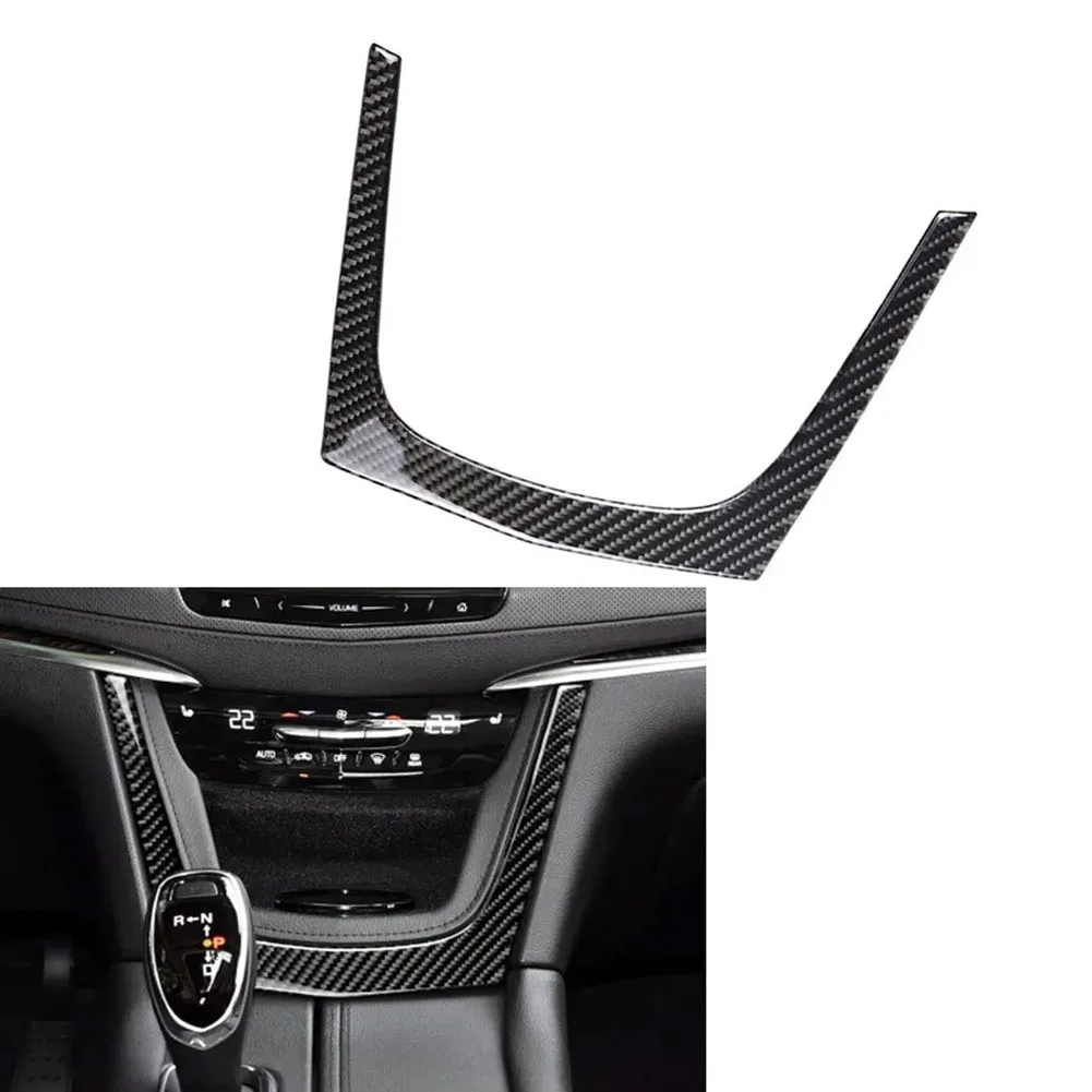 

1pc Car Carbon Fiber Center Console Radio CD Panel Cover Trim U-shaped Frame Stickers For Cadillac For XT5 For CT6 2016-2023