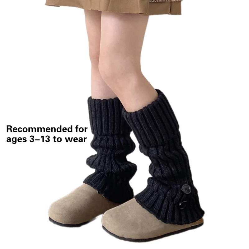 Knitted Leg Cover Socks Stockings for Girls 3-13 Year Autumn Winter Retro Loose