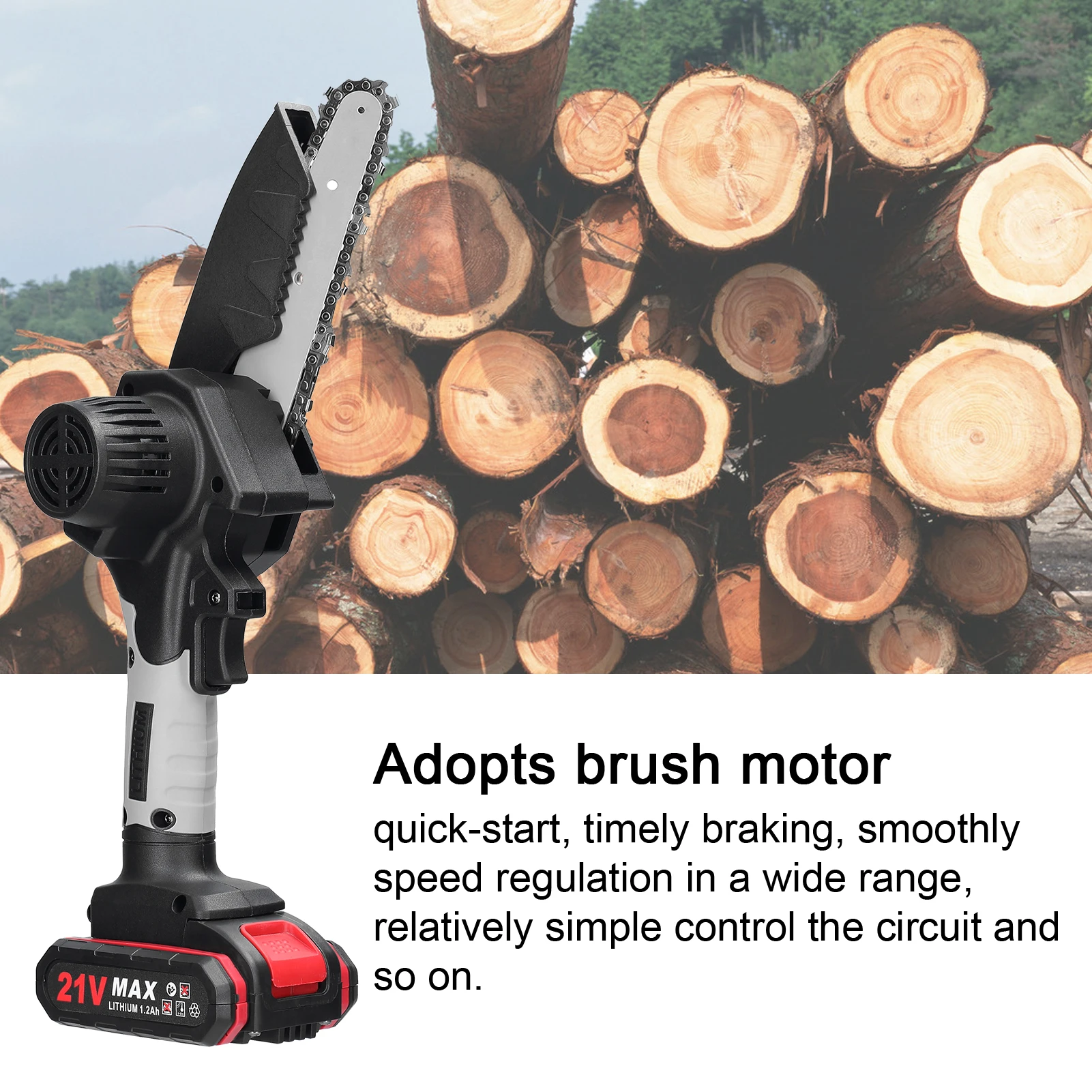 21V Rechargeable Electric Pruning Saw One Handed Woodworking Tool For Backyard