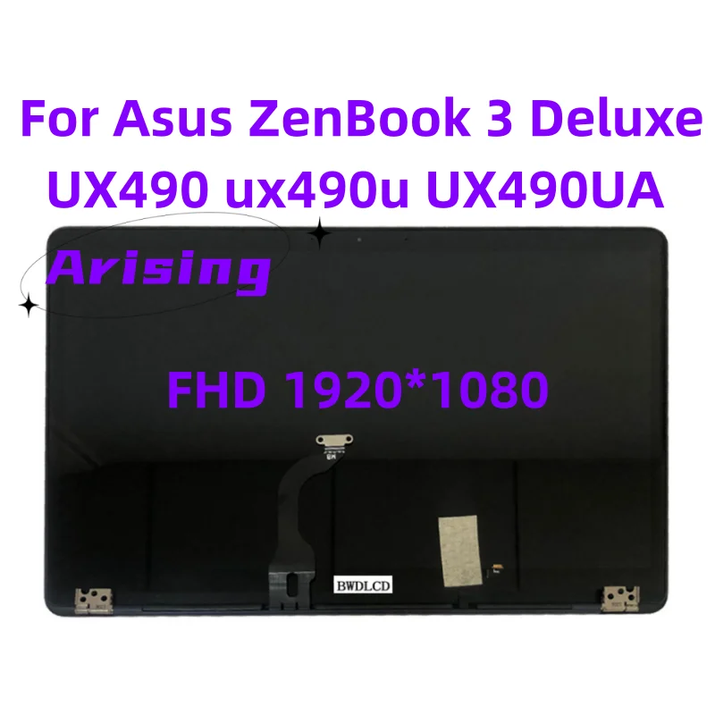 Фото Стеклянная панель ЖК-дисплея для Asus ZenBook 3 Deluxe UX490 ux490u UX490UA, полная сборка ЖК-экрана с крышкой №1