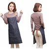 Antifouling Denim Aprons for Women, Unisex Uniform, Denim, Cowboy, Simple Chef Cooking Aprons, Hot 6