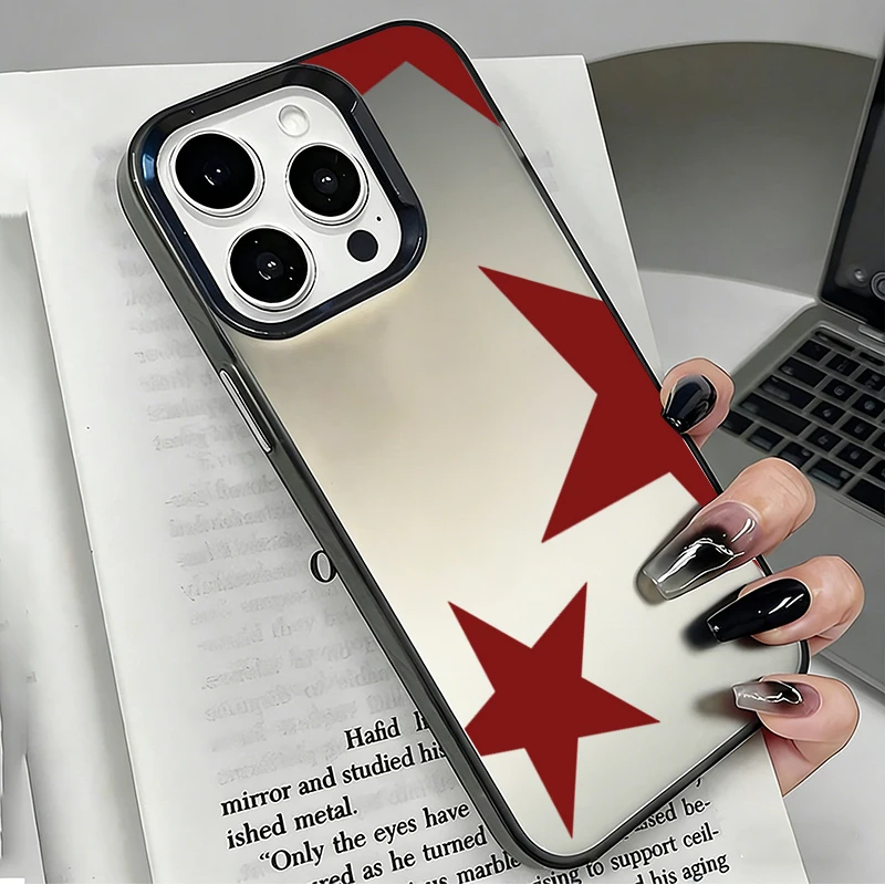 Minimalist Red Star Print Phone Case Cover