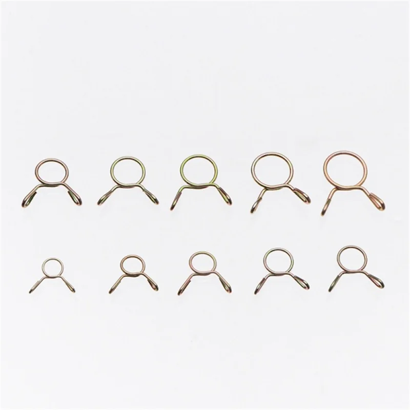 10Pcs 5mm-14mm Hight Quality Zinc Plated  Spring Clips Hose Clamp Gear Hose Fuel Line Clamp