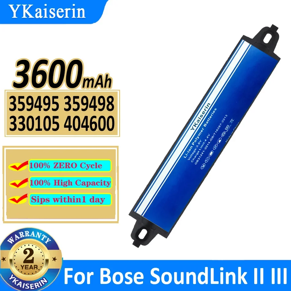 

YKaiserin Battery 359495 359498 330105 404600 3600mAh for Bose SoundLink Bluetooth Mobile Speaker II SoundLink III Batteria