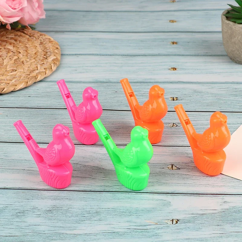5Pcs Novelty Water Bird Whistle Colorful Plastic Party Whistles For Kids Musical Instrument Toy Noise Maker Toys