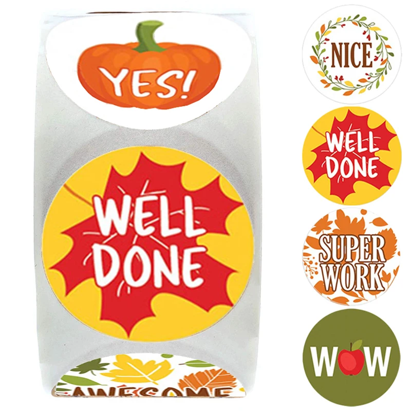 

500 Pcs 1Inch Motivational Words Reward Stickers The Best Gift for School Teachers To Reward Children Label Stationery Stickers