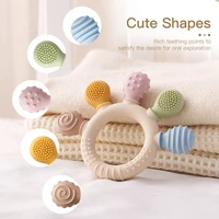 1pc Silicone Teether Baby 0 12 Months Teething Toys Teether Ring Silicone Baby Teether Toys for Toddler BPA Free Baby Toys Gifts 2