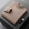 Winter Double Thick Men's Cashmere Sweater With Semi-High Neck High-End Warm Wool Knitted Bottoming Shirt 5