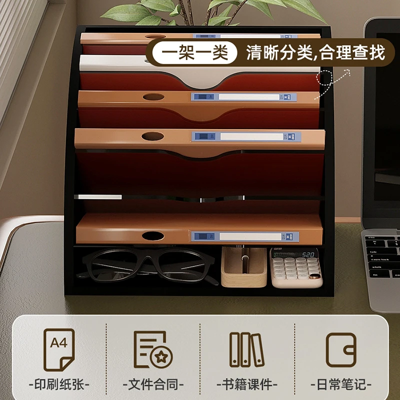 Fan Shaped File Rack Office Desk Storage Rack Multi Layer Frame Data Archive Books Vertical Layered Storage Furniture FYMR