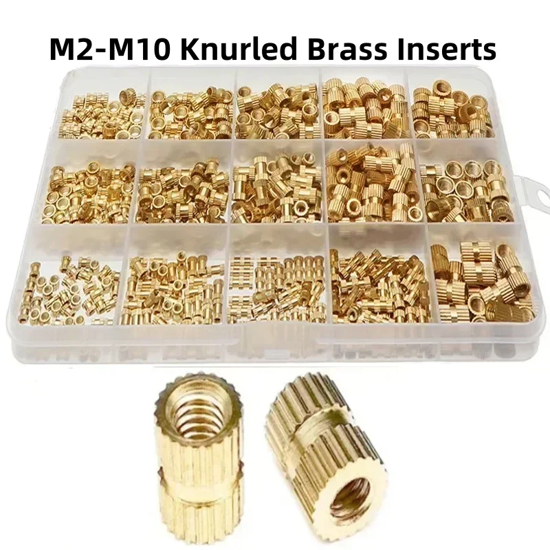 Kit d'inserts en laiton moleté M2-M10 – Écrous filetés thermofusibles pour l'impression 3D et l'encastrement de bricolage