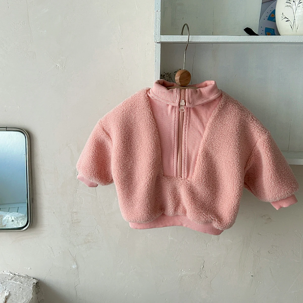 Winter New Toddler Suit Fleece Boys Girls Baby Clothes Tops Long Sleeves Zip Up Sports Top 1-3Y Baby Coat Solid Colour