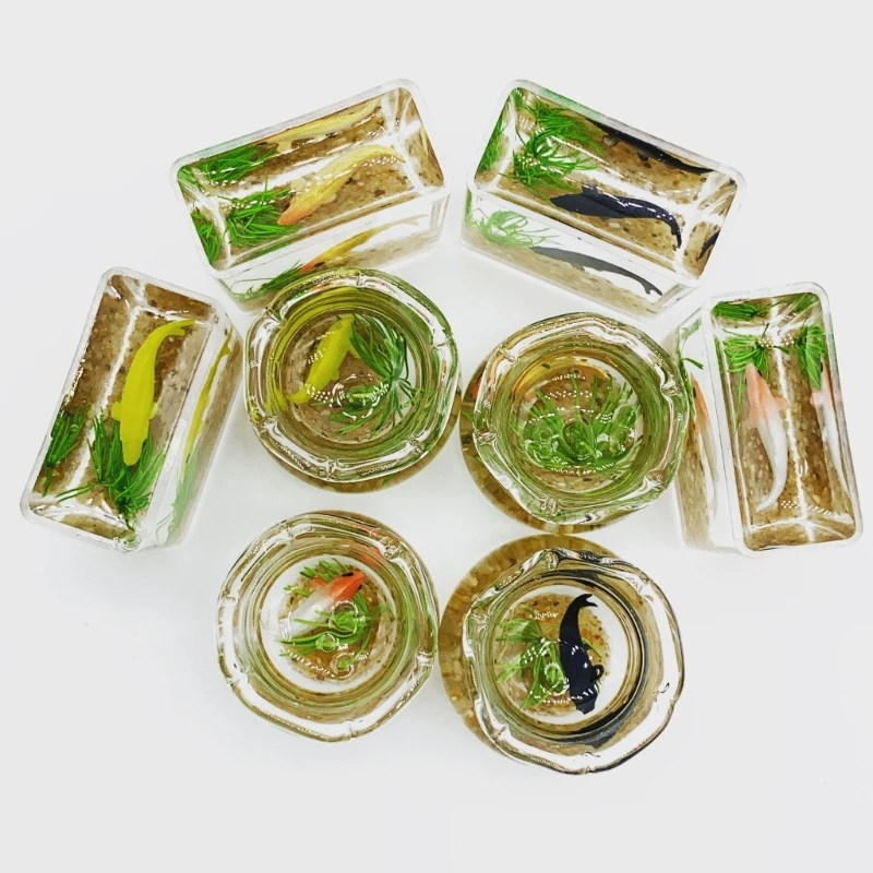 

Мини-стеклянный аквариум с мелкими деталями для демонстрации кукольного домика, изысканные детали