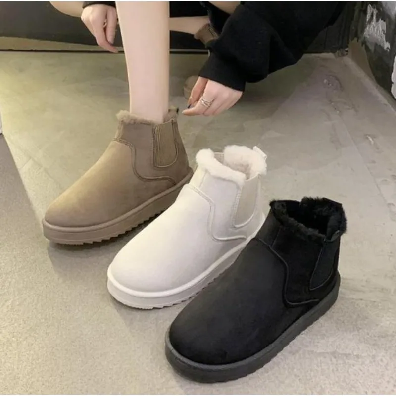 Winter Women Snow Boots Plush Warm Non Slip Waterproof Ladies Flats Sneakers Casual Slip on Female Ankle Boots Botas Mujer
