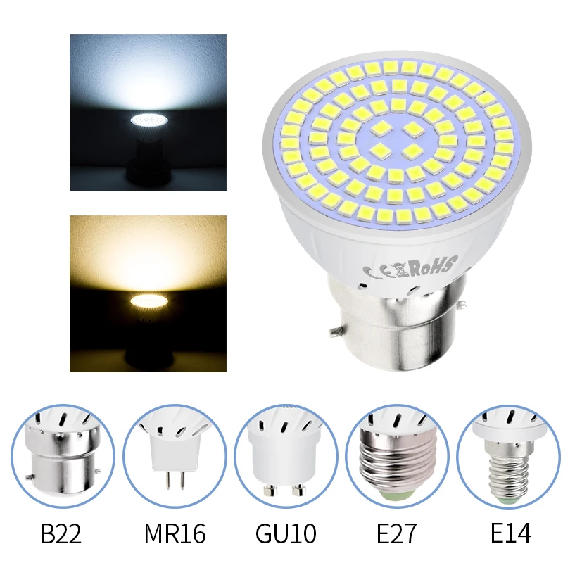 

2835 SMD LED Bulb E27 Lamp 220V GU10 Spotlight E14 Lampada LED Chandeliers MR16 Bombillas B22 Ampoule 240V Light For Living Room