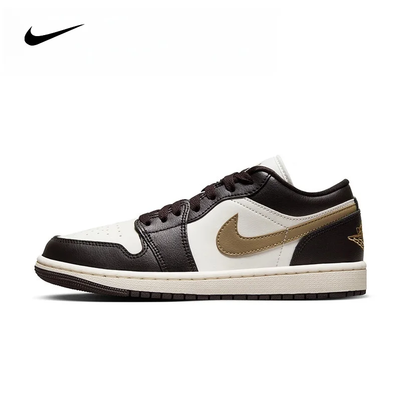 thumbnail image 1 of Zapatillas de baloncesto Air Jordan 1 de cuero, estilo retro, modernas, antideslizantes, resistentes al desgaste y de corte bajo para hombre, 1 of 5