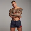 Brand Running Three-quarter Pants Breathable Quick Dry Sports Fitness Shorts Gym Workout Short Pants Swimwear Men's Sportswear 3