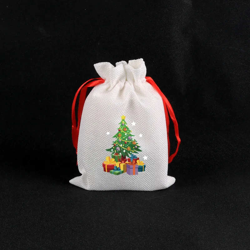 Natural Jute Bags 10x14cm Christmas Drawstring Gift Bag Cute Pouches Nice  Bracelet Candy Snack Biscuits Jewelry Packaging Bags