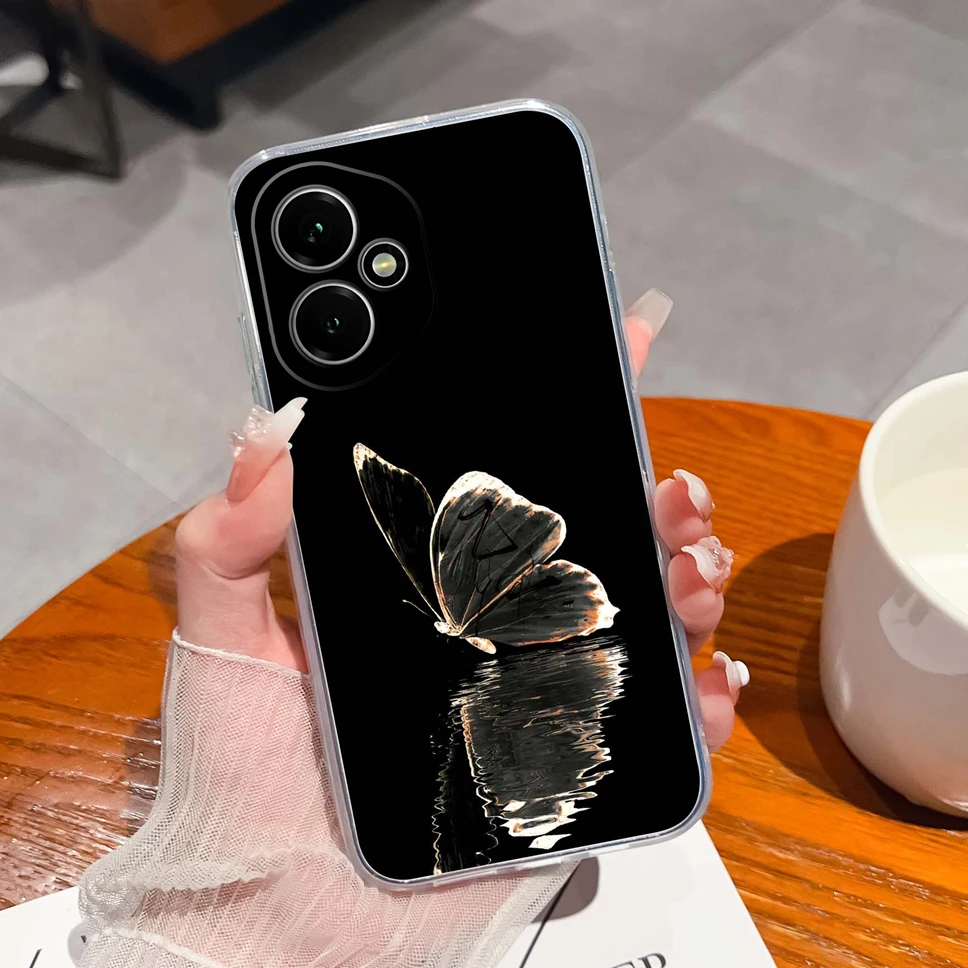 Elegant Floral Transparent Shockproof Phone Case - Soft TPU Silicone Back Cover