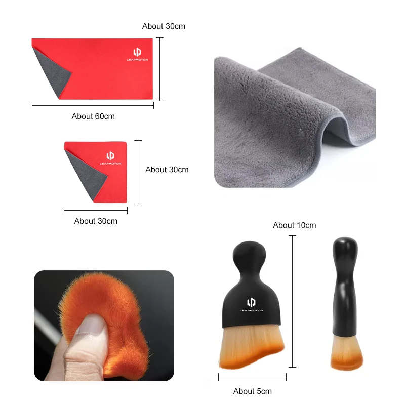Leapmotor T03 S01 C11 C01 C10 Leap Suede Car Wash Towel Cleaning Rag Tools Interior Cleaning Soft Brush Dry Cloth