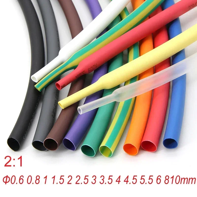 Diameter 0.6 0.8 1 1.5 2 2.5 3 3.5 4 4.5 5.5 6 8 10 Mm PE Heat Shrink Tube 2:1 Shrink Ratio Insulated Wire Shr 1/5M heat shrink tubing heat shrink tube heat shrink cable sleeve