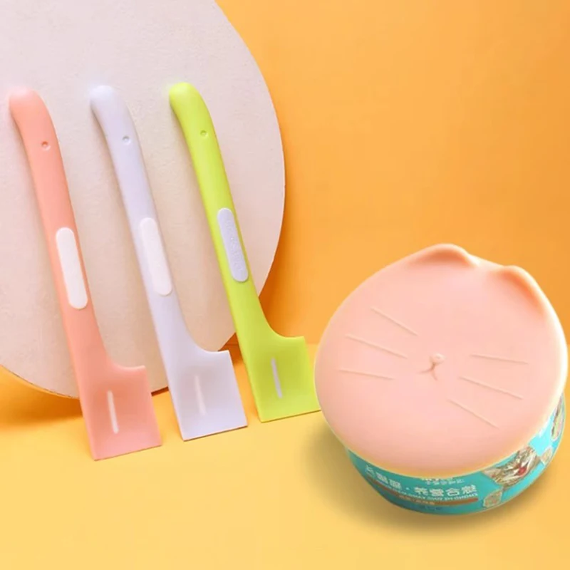 Pet Food Can Spoon And Lid Cute Long Handle Spoon Suitable Wet Food Canned Food Snacks Easy To Clean Cats And Dogs