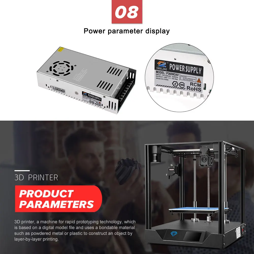 large 3d printer TWO TREES EU/US SP-3 3D Printer Upgrad Dual Drive Extruder Version Resume Power Failure Printing Linear Rail 3D Printing cheap 3d printer