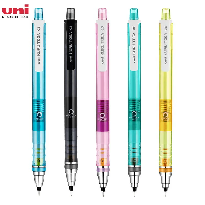 Uni Mechanical Pencil 450T Kuru Toga 0.5mm Lead Continuous Core Automatic Rotating lápices For Students Kids Stationery Supplies 6