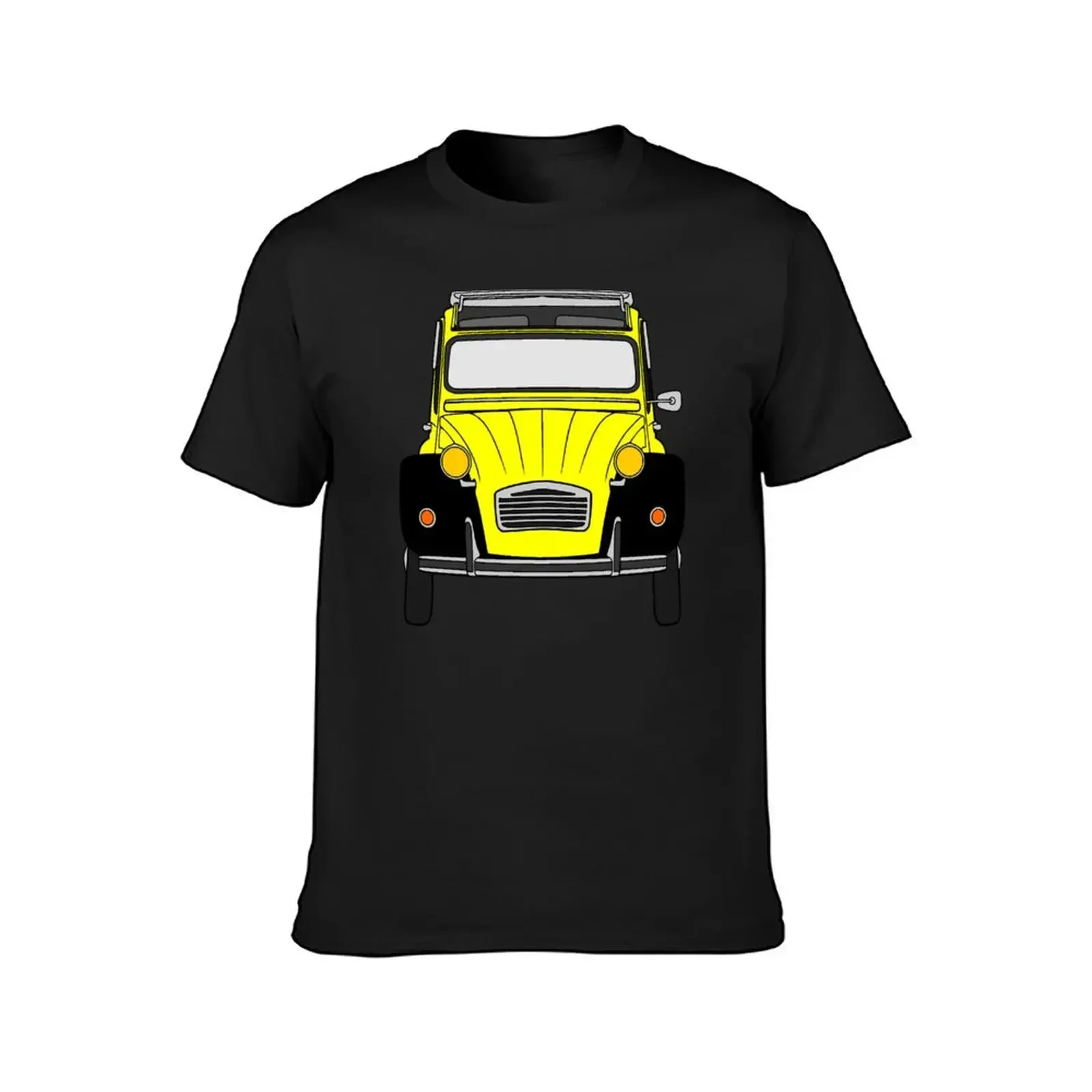 Vintage Yellow and Black Citroen 2CV Graphic Oversized T-Shirt