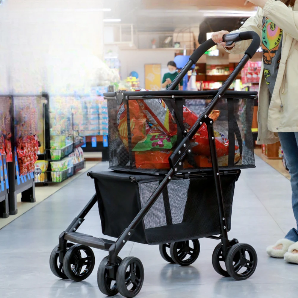 Foldable Shopping Cart Multifunctional Portable Grocery Cart
