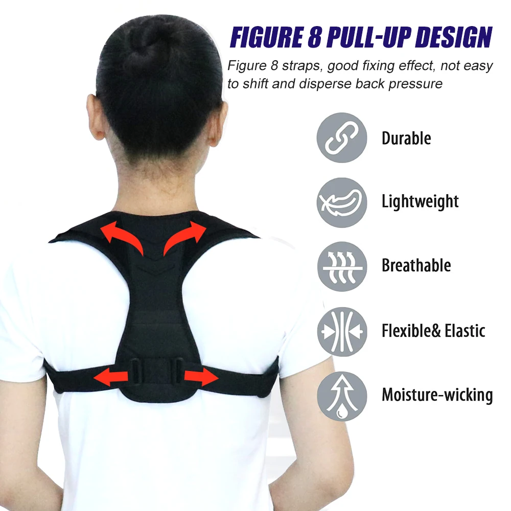 Posture Corrector For Women And Men,adjustable Back Brace,back Support  Straightener,pain Relief Fromneck,shoulder,clavicle,back - Back Support -  AliExpress